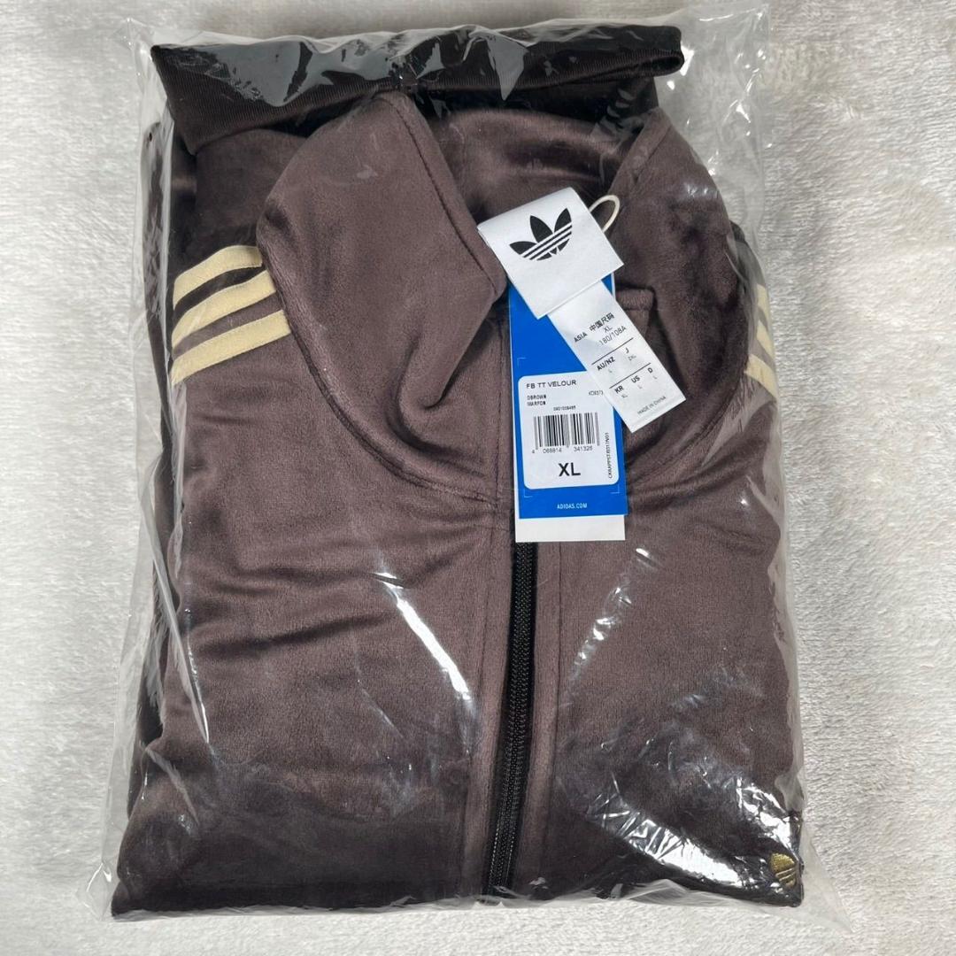 新品 アディダス ファイヤーバード トラックトップ ベロア XL ブラウン