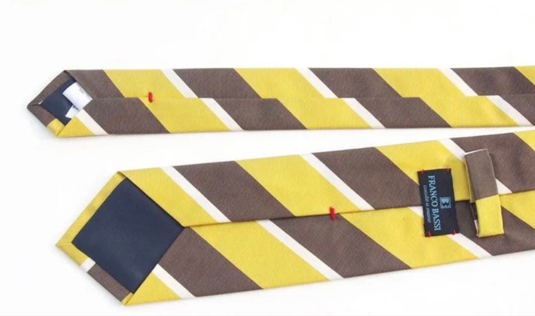 フランコバッシ　ネクタイ　イエロー　ストライプ