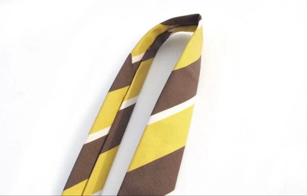 フランコバッシ　ネクタイ　イエロー　ストライプ