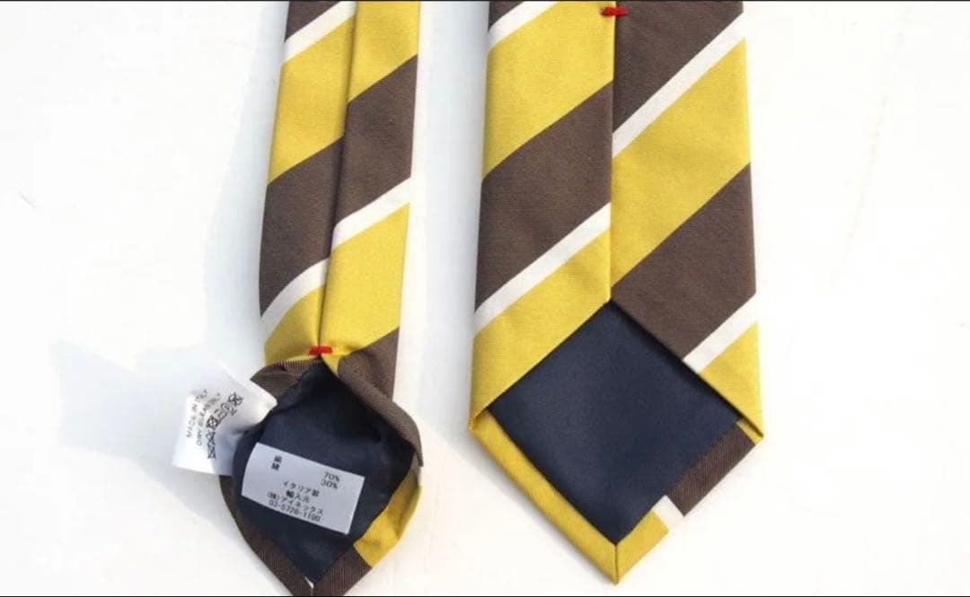 フランコバッシ　ネクタイ　イエロー　ストライプ