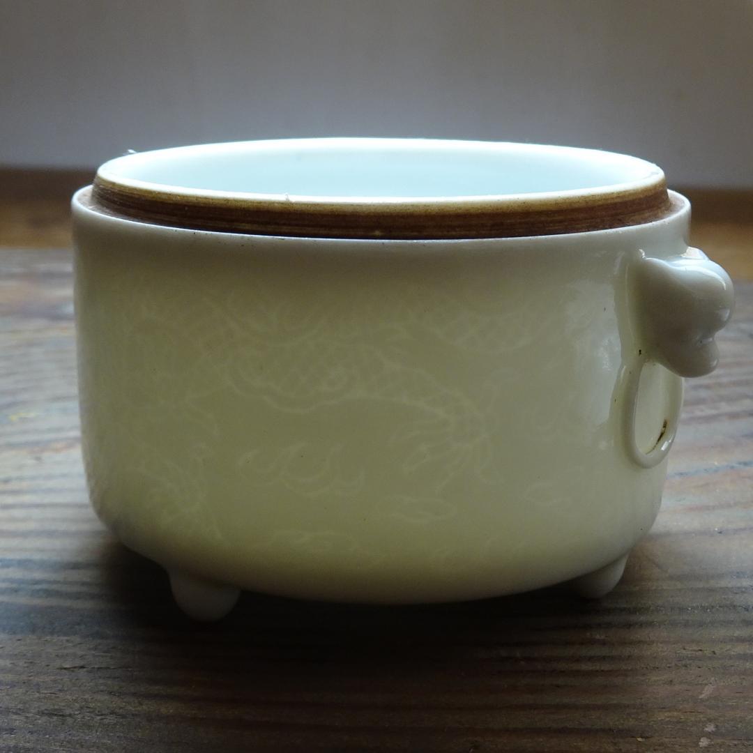 シ*マ様 香合　蓋に欠け有ります　永楽年製　龍模様　香炉　壺　オブジェ　唐物