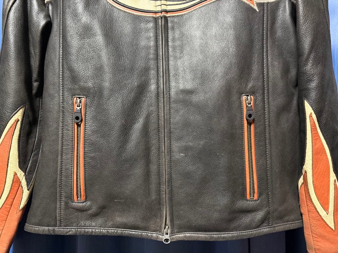 レア 廃盤 ハーレーダビッドソン レーシング 本革 レザージャケット Mサイズ