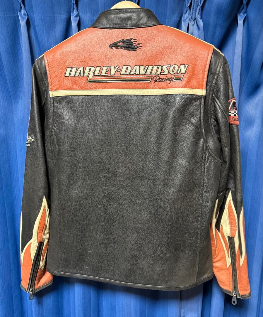 レア 廃盤 ハーレーダビッドソン レーシング 本革 レザージャケット Mサイズ