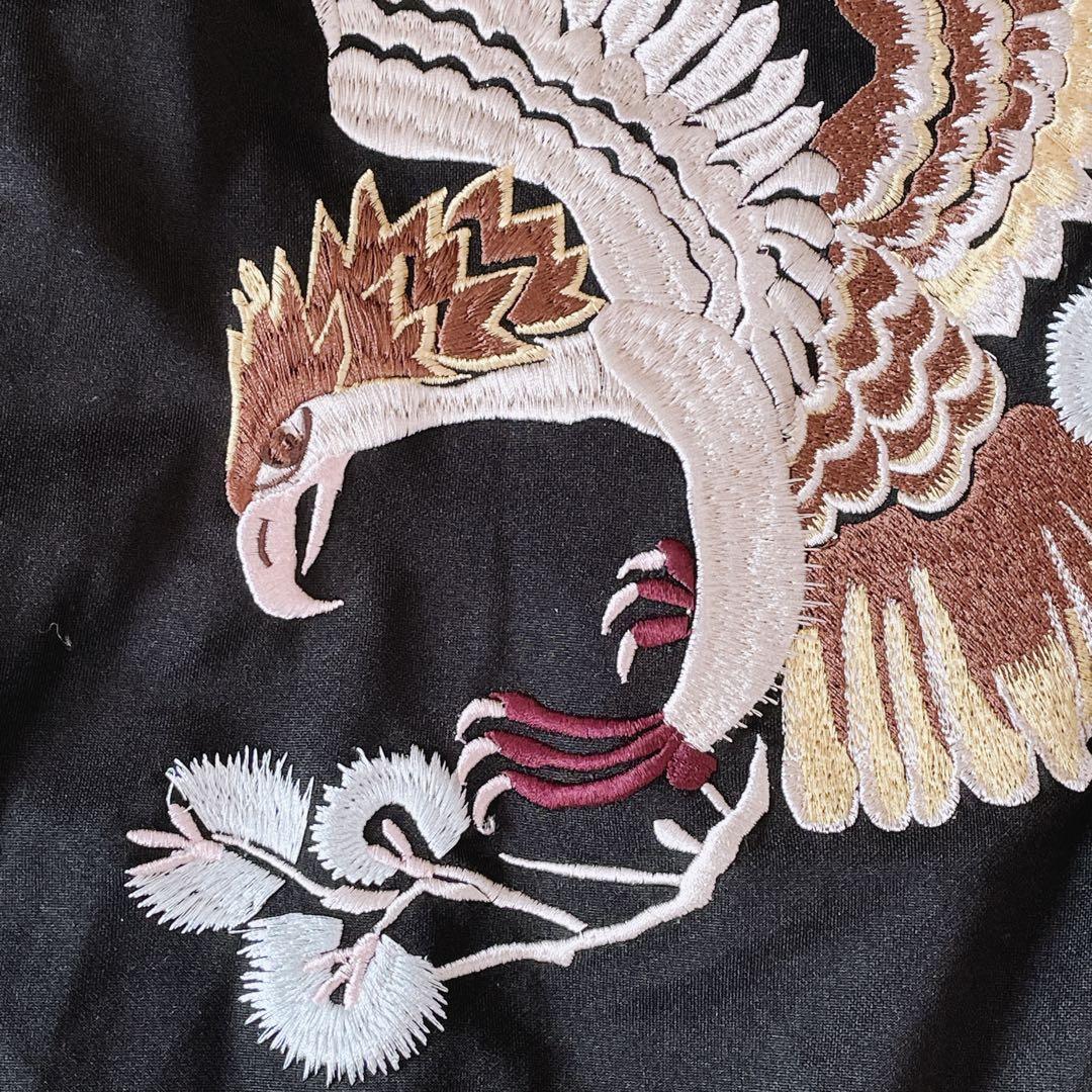 美品⭐東洋エンタープライズ トラックジャケット スカジャン　 刺繍 鷹 黒 M