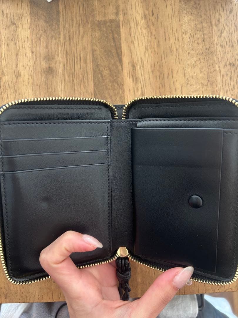 JIL SANDER ブラックレザー　二つ折り財布