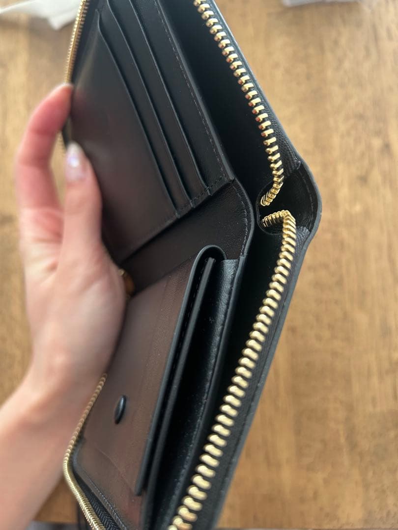 JIL SANDER ブラックレザー　二つ折り財布
