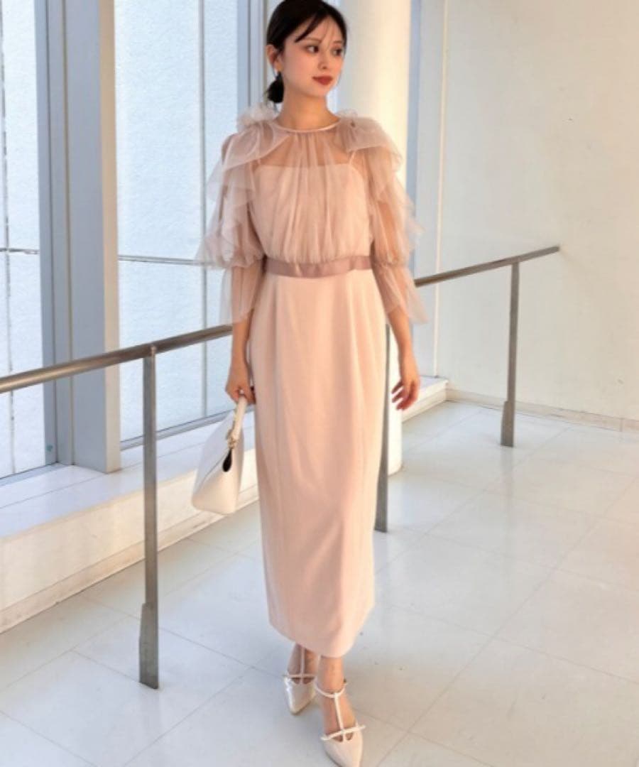 スナイデル　Sustainableリボンスリーブボレロワンピース　snidel