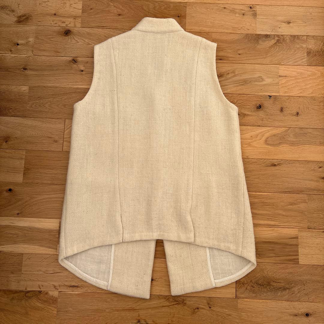 Khadi and Co ウールベスト　ホワイトジレS