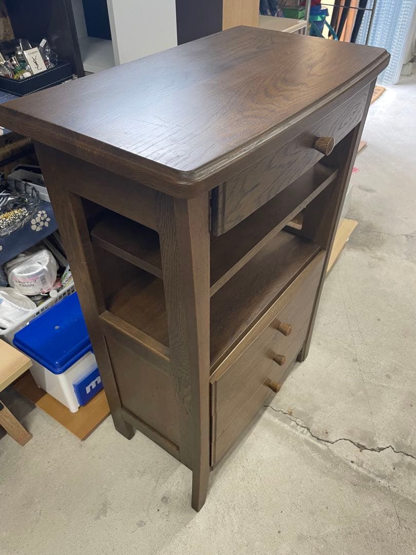 起立木工　木製キャビネット 3引き出し 収納