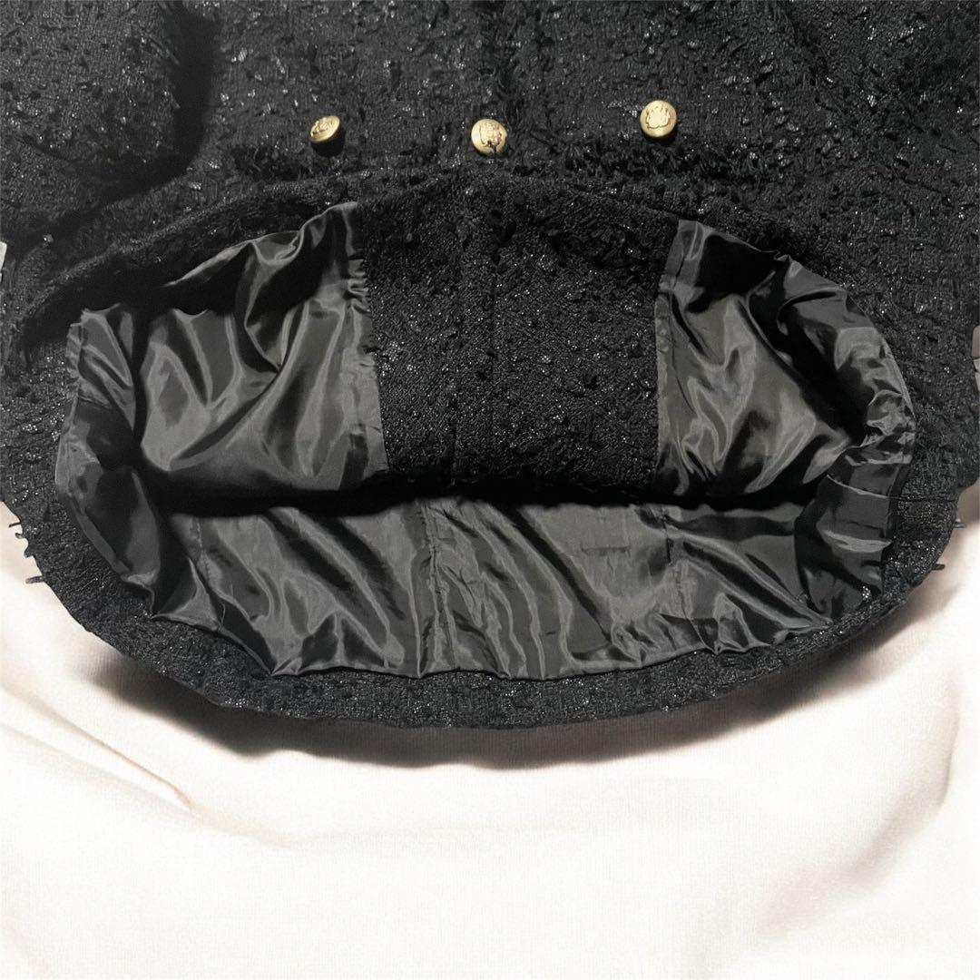 JUSGLITTY 美香さんコラボ ツイードジャケット　黒　金ボタン