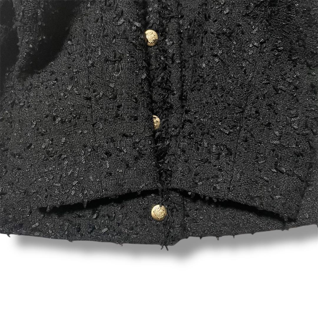 JUSGLITTY 美香さんコラボ ツイードジャケット　黒　金ボタン