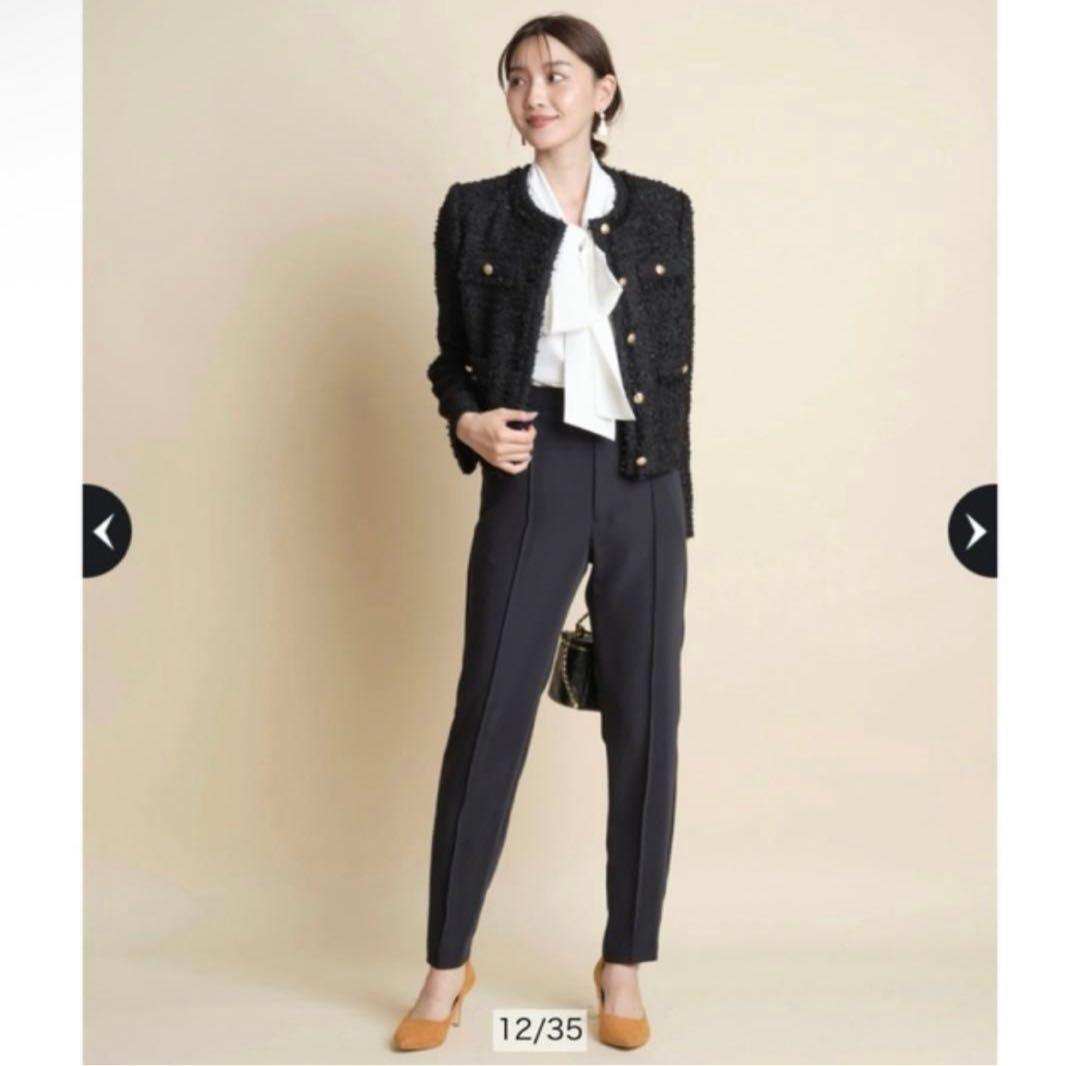 JUSGLITTY 美香さんコラボ ツイードジャケット　黒　金ボタン