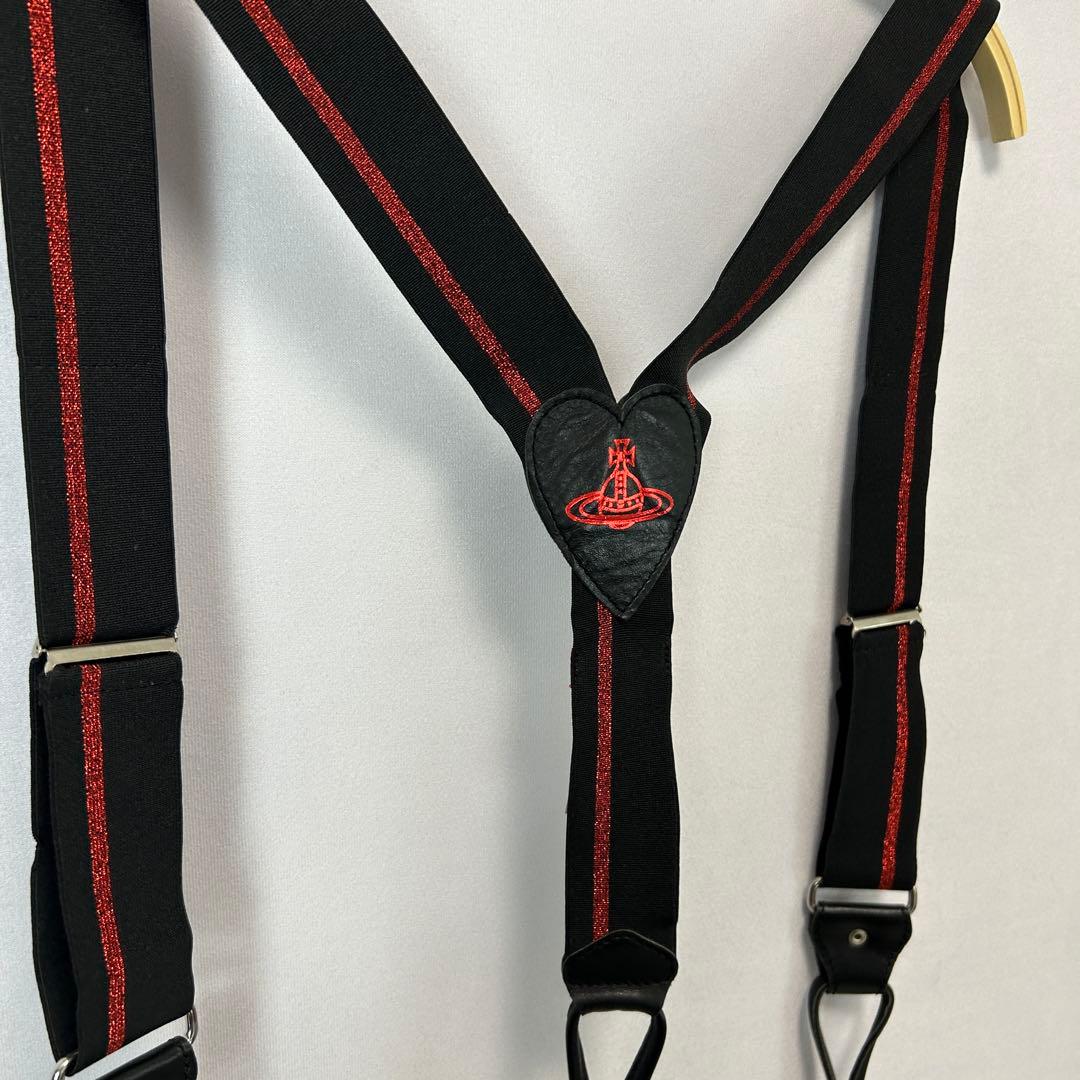 ヴィヴィアンウエストウッドレッドレーベル　サスペンダー　ハートオーブ　Y型