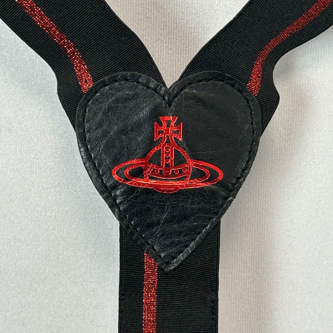 ヴィヴィアンウエストウッドレッドレーベル　サスペンダー　ハートオーブ　Y型