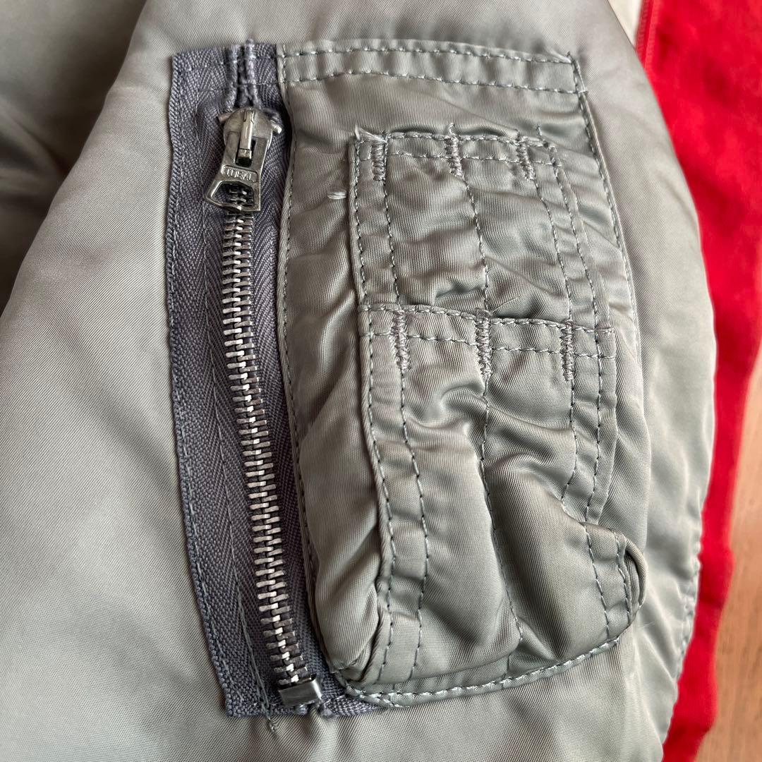 90s ビンテージ ALPHA アルファ MA-1 シルバー XL アメリカ製