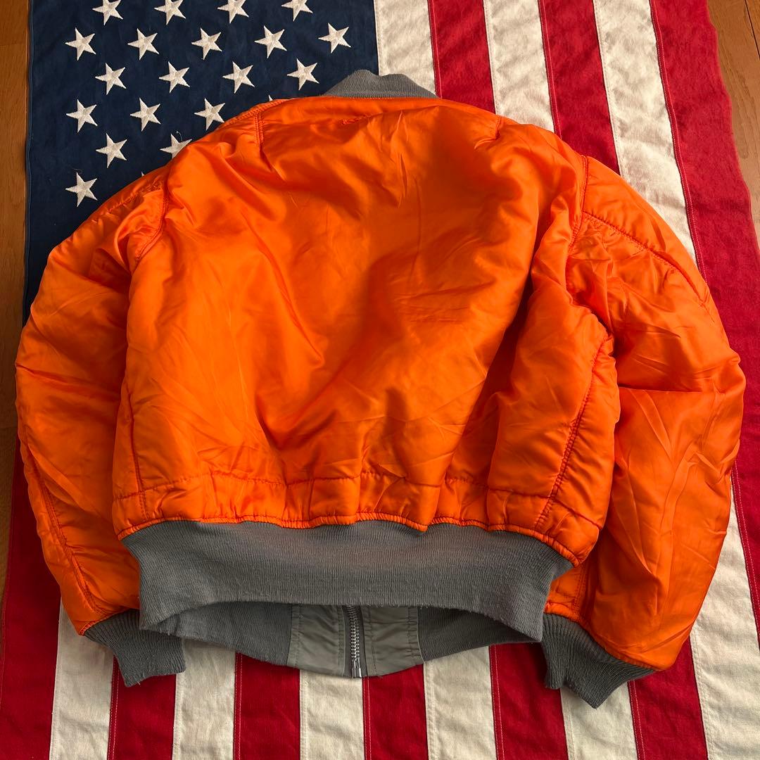 90s ビンテージ ALPHA アルファ MA-1 シルバー XL アメリカ製