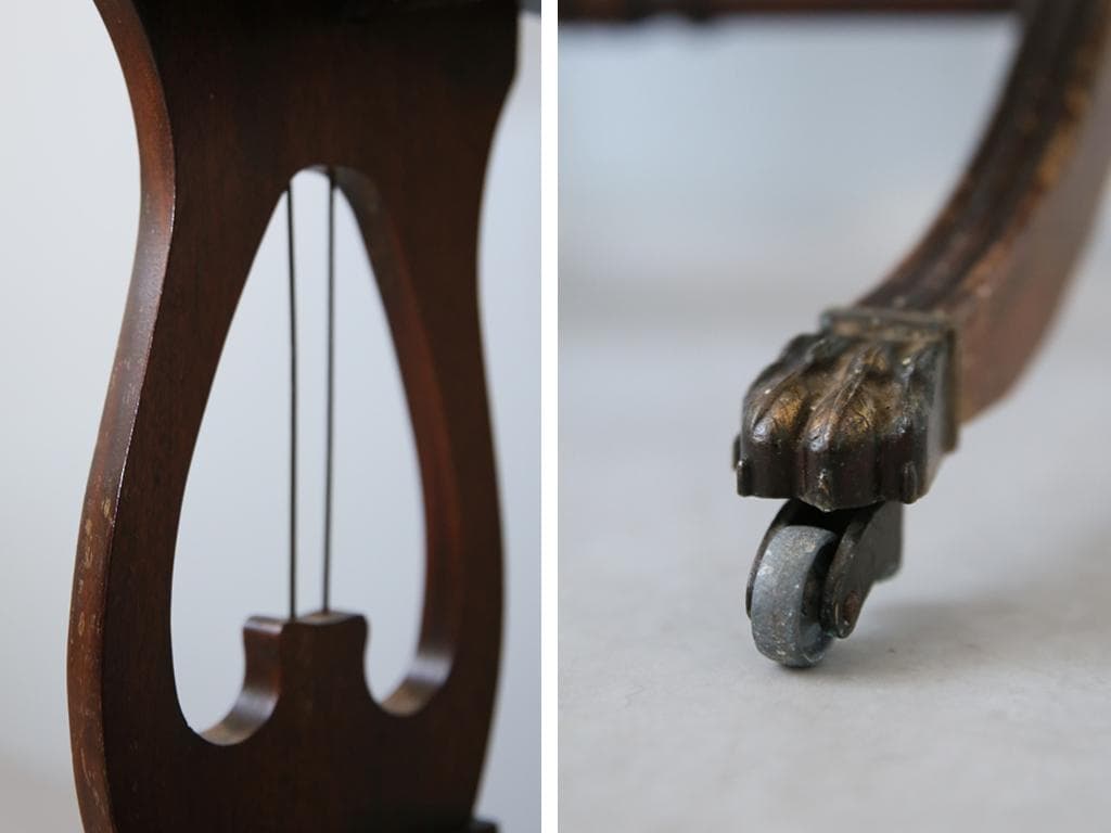 英国アンティーク木製ドロップリーフソファテーブル/折畳式机バタフライ91-219