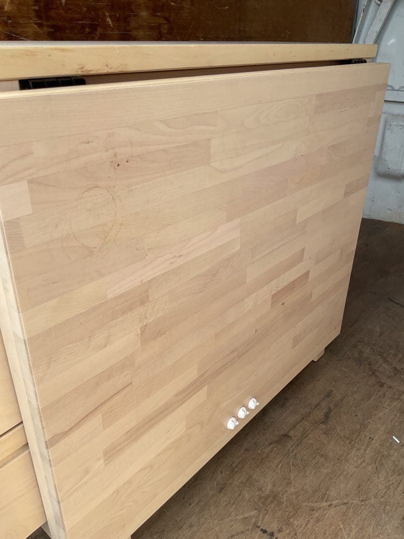 折りたたみ式　木製テーブル 引き出し3つ付き NORDEN ノールデン