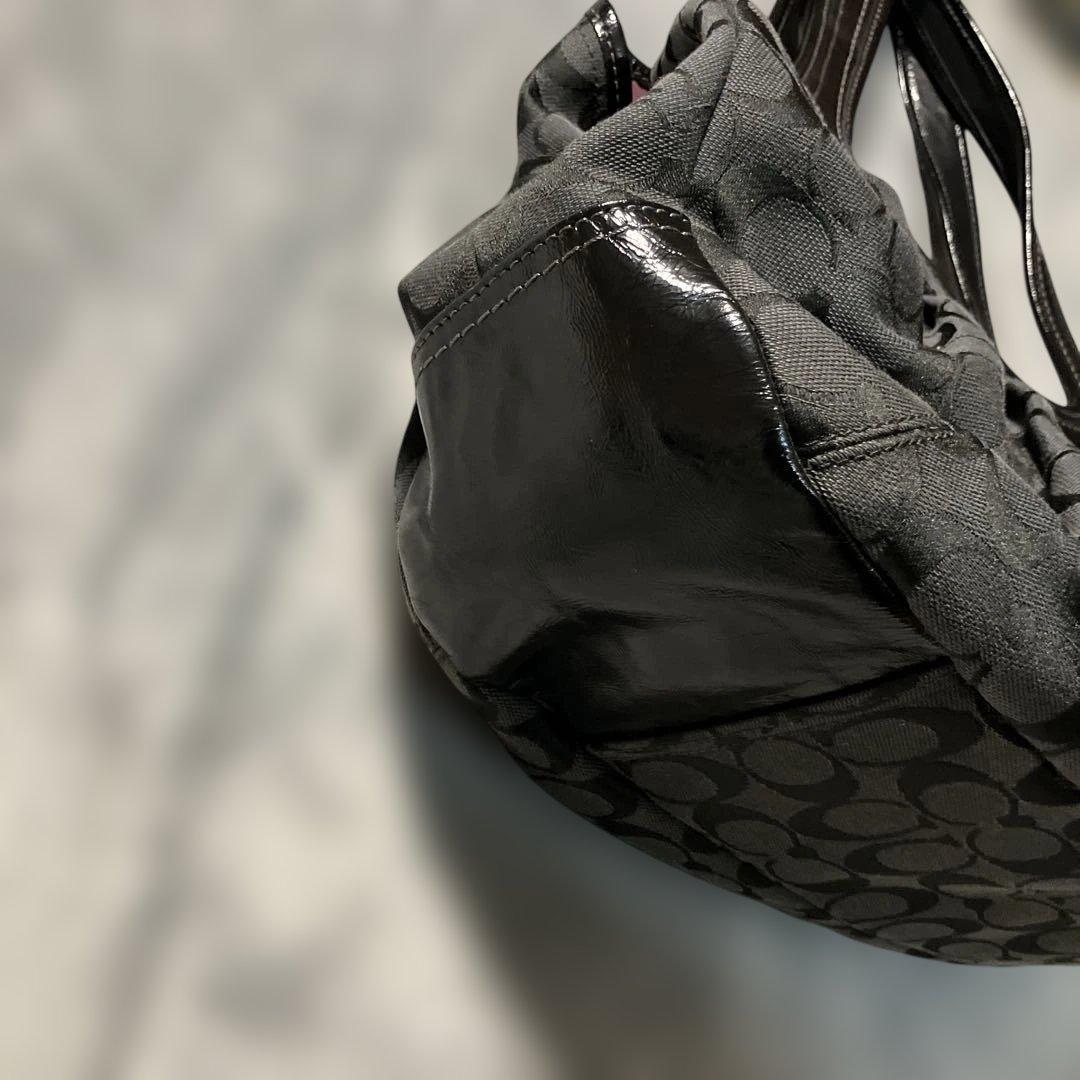 COACH コーチ シグネチャー ワンショルダーバッグ がま口 ブラック