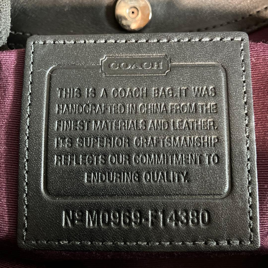 COACH コーチ シグネチャー ワンショルダーバッグ がま口 ブラック