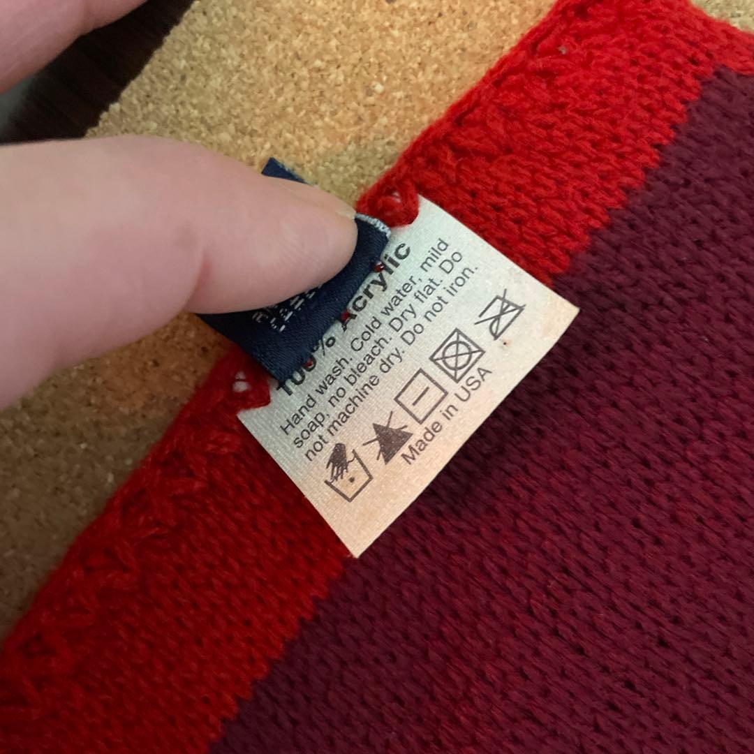 ステューシー‼️赤　エンジ　ストライプ ニットマフラー‼️ アメリカ製‼️オールド‼️