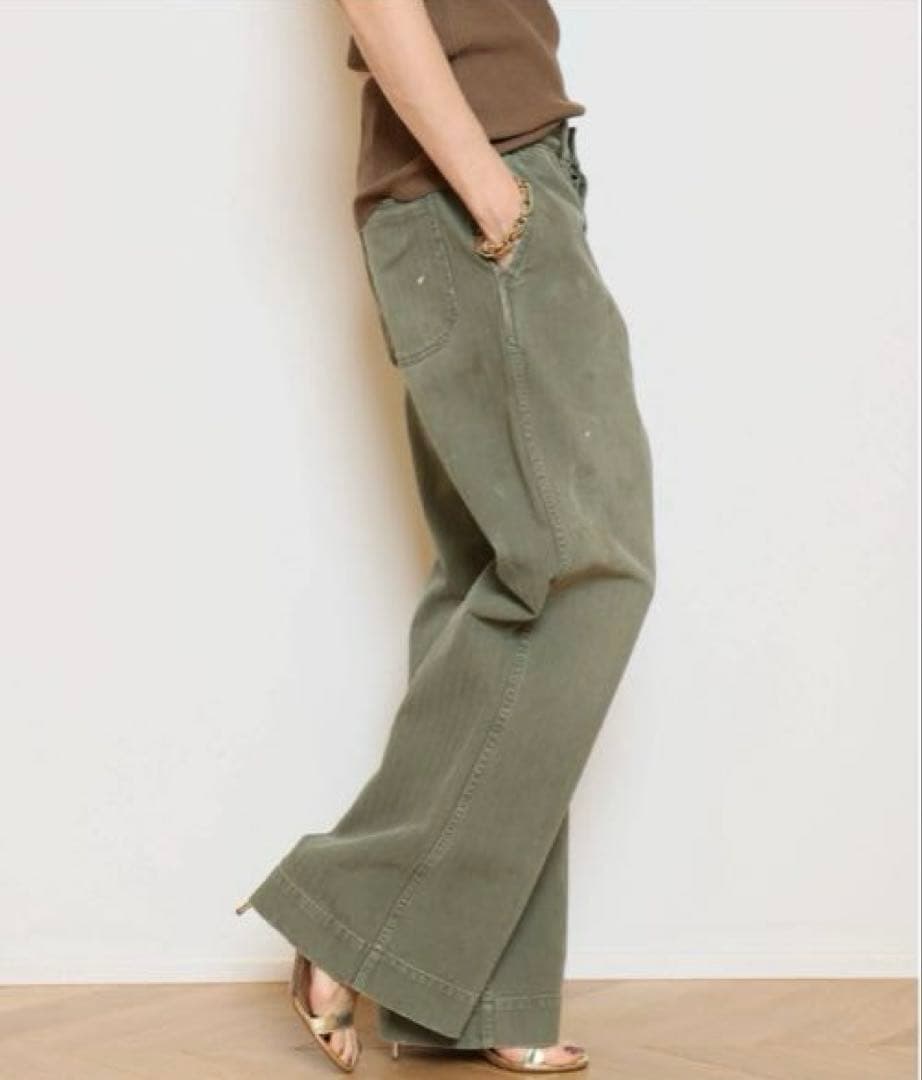 MUSE de Deuxieme Classeオリーブグリーン ワイドパンツ