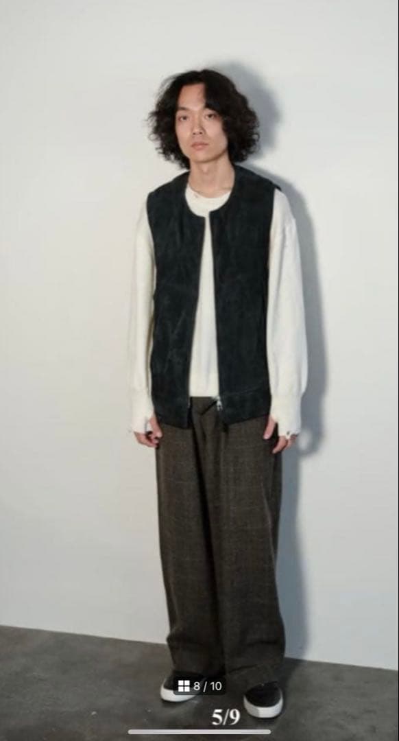 CCU QUILTED VEST レザーダウンベスト シープスウェード