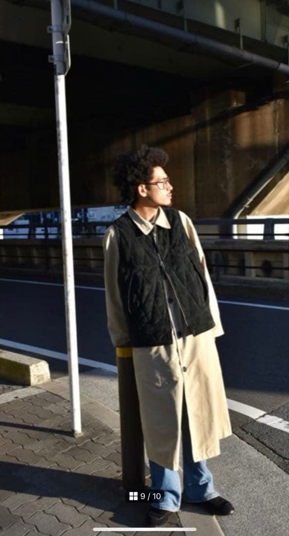 CCU QUILTED VEST レザーダウンベスト シープスウェード