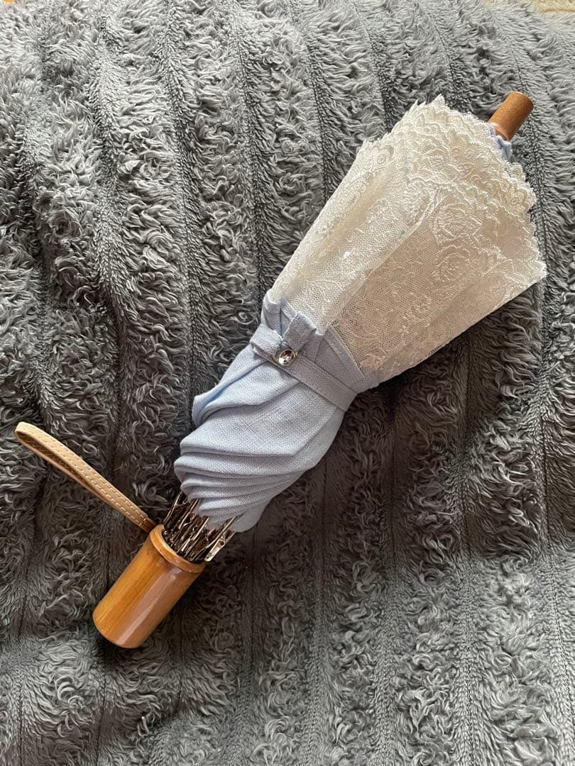 【美品】近沢レース　日傘　水色　chikazawa