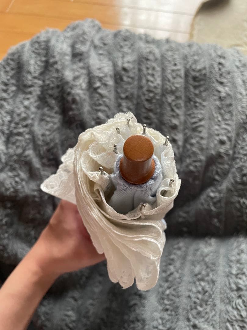 【美品】近沢レース　日傘　水色　chikazawa