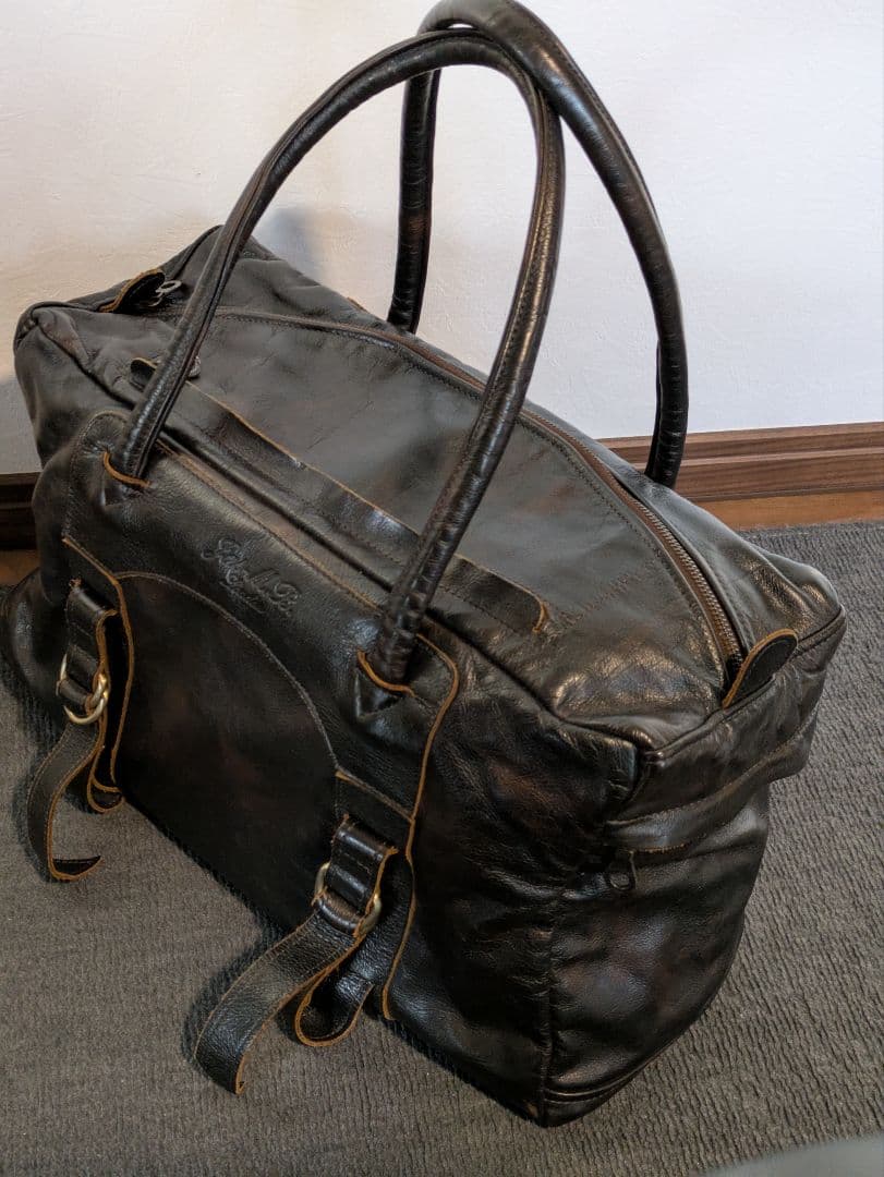 レザー製　焦茶　ボストンバッグ　Jas M.B.