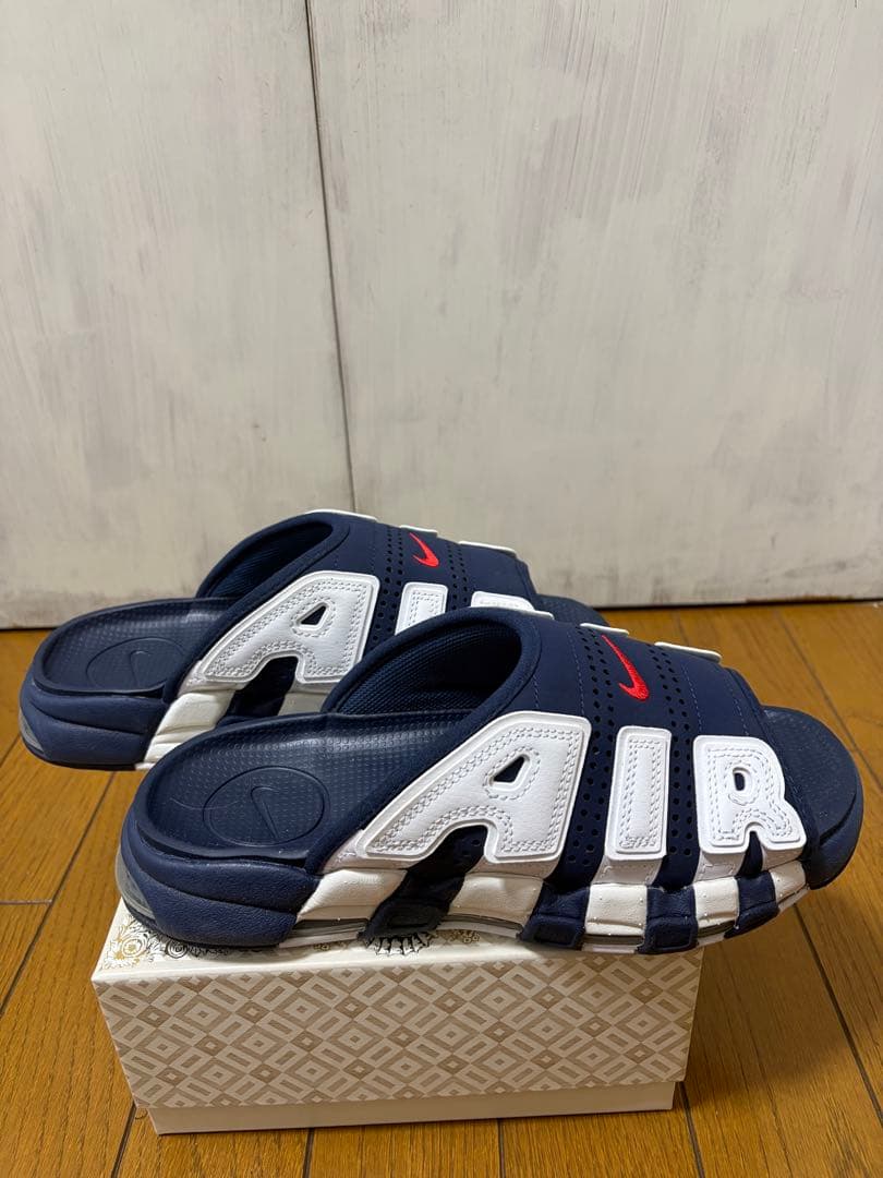 エア モア アップテンポ スライド サンダル　ネイビー/ホワイト　26cm