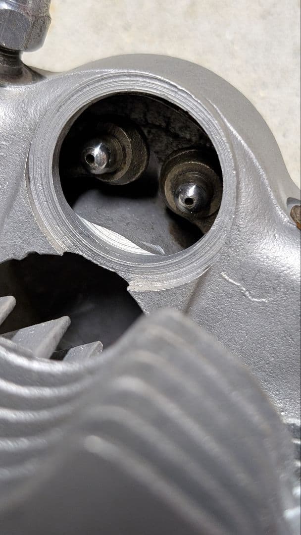 triumph t20 タイガーカブ トライアンフ シリンダーヘッド 欠けあり