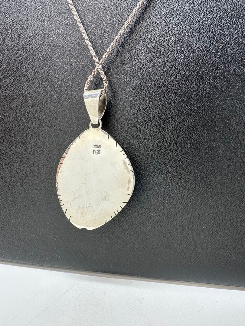 ターコイズペンダントネックレス　シルバー925