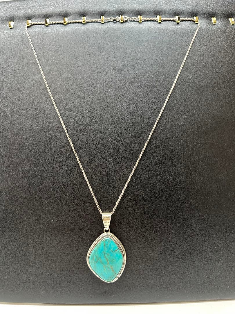 ターコイズペンダントネックレス　シルバー925
