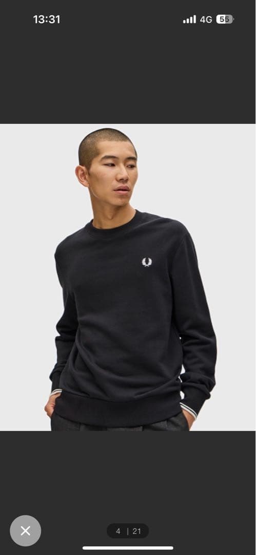 フレッドペリー ブラック　スウェット