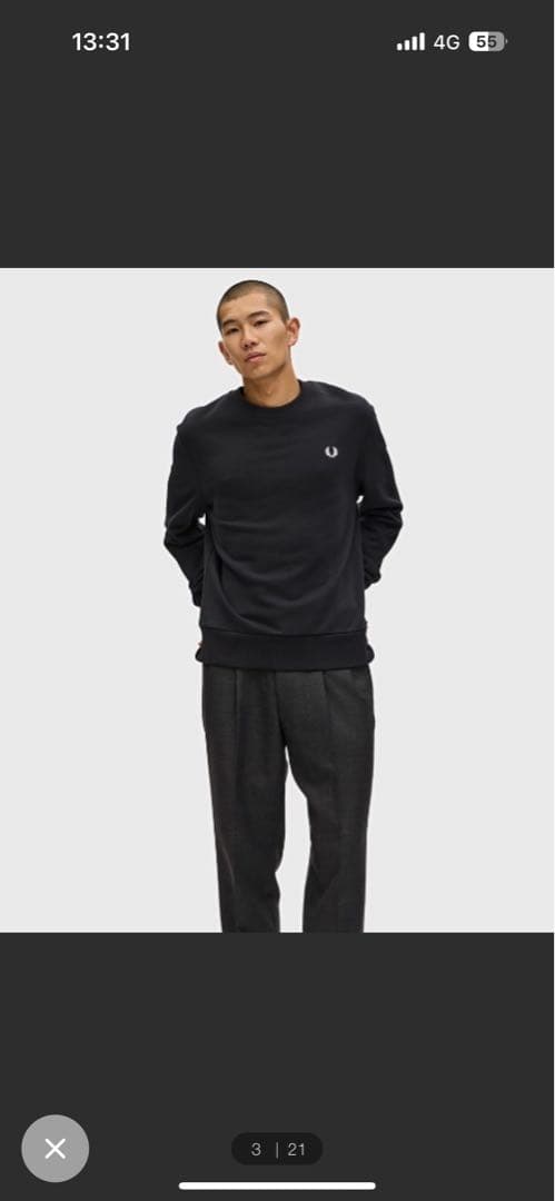 フレッドペリー ブラック　スウェット
