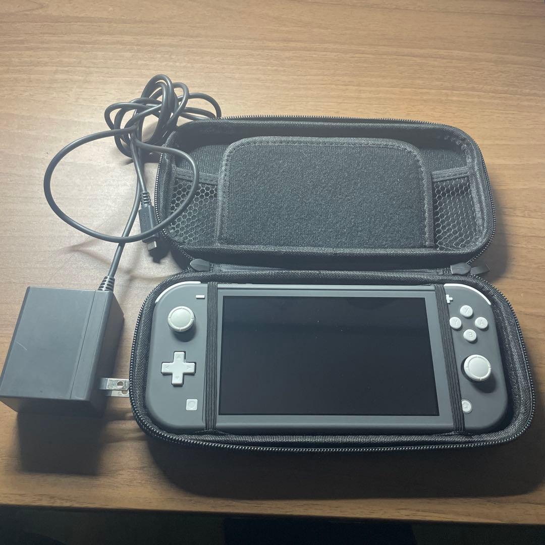Nintendo Switch Lite グレー 本体 充電器と専用ケース付き