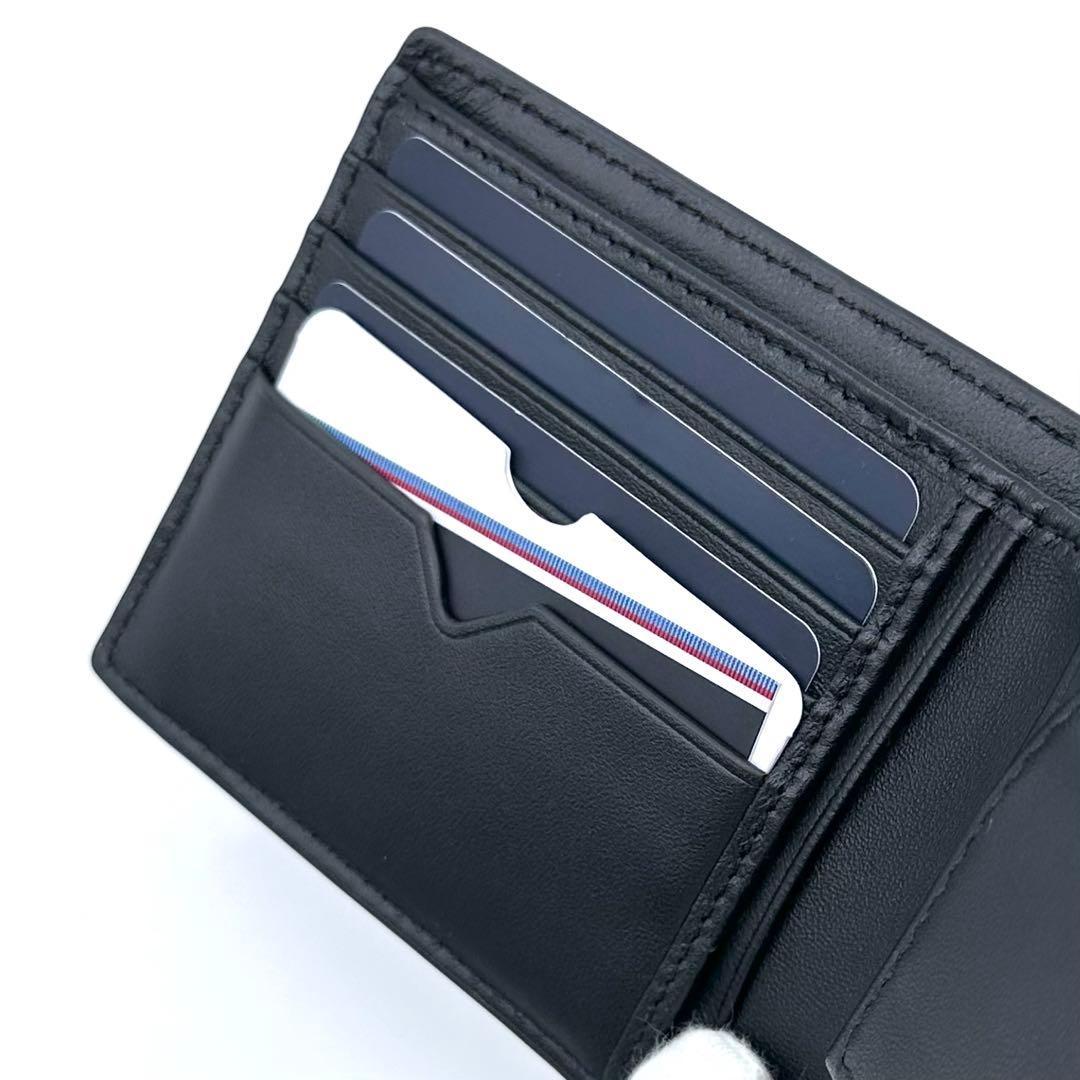 未使用✨トミーヒルフィガー 2つ折り財布 ウォレット ブラック ストライプ 牛革