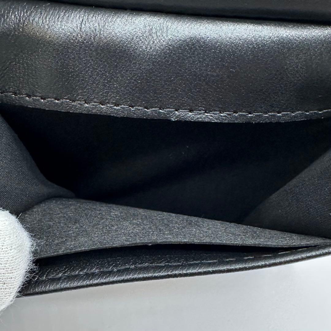 未使用✨トミーヒルフィガー 2つ折り財布 ウォレット ブラック ストライプ 牛革