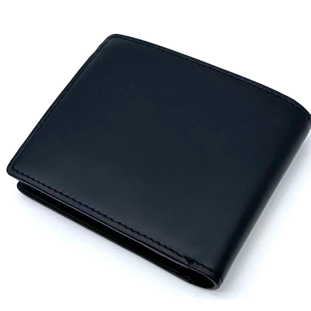 未使用✨トミーヒルフィガー 2つ折り財布 ウォレット ブラック ストライプ 牛革