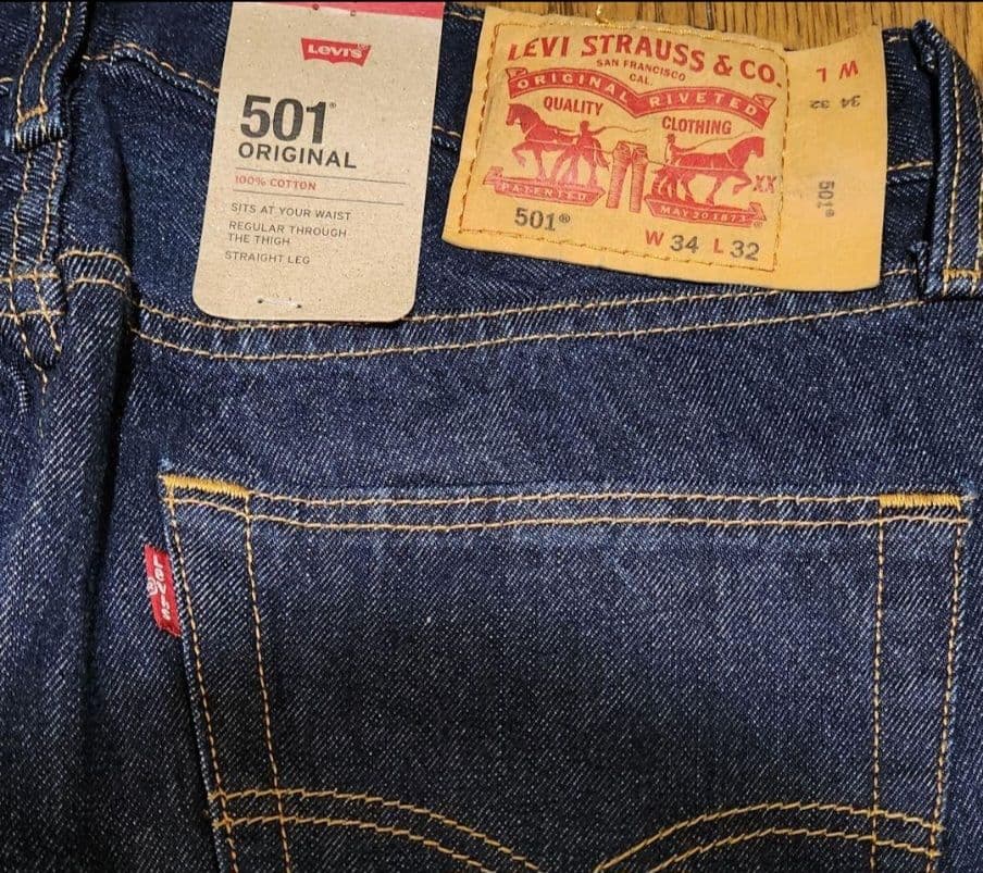 リーバイス 2ND トラッカーJKT M 501 セットアップ 濃紺 W34