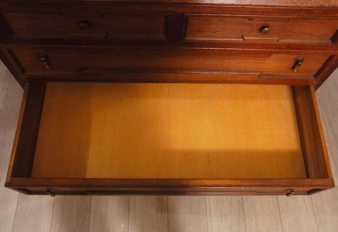 英国 アンティーク 家具 ライティングビューロー 鍵付き　真鍮金具