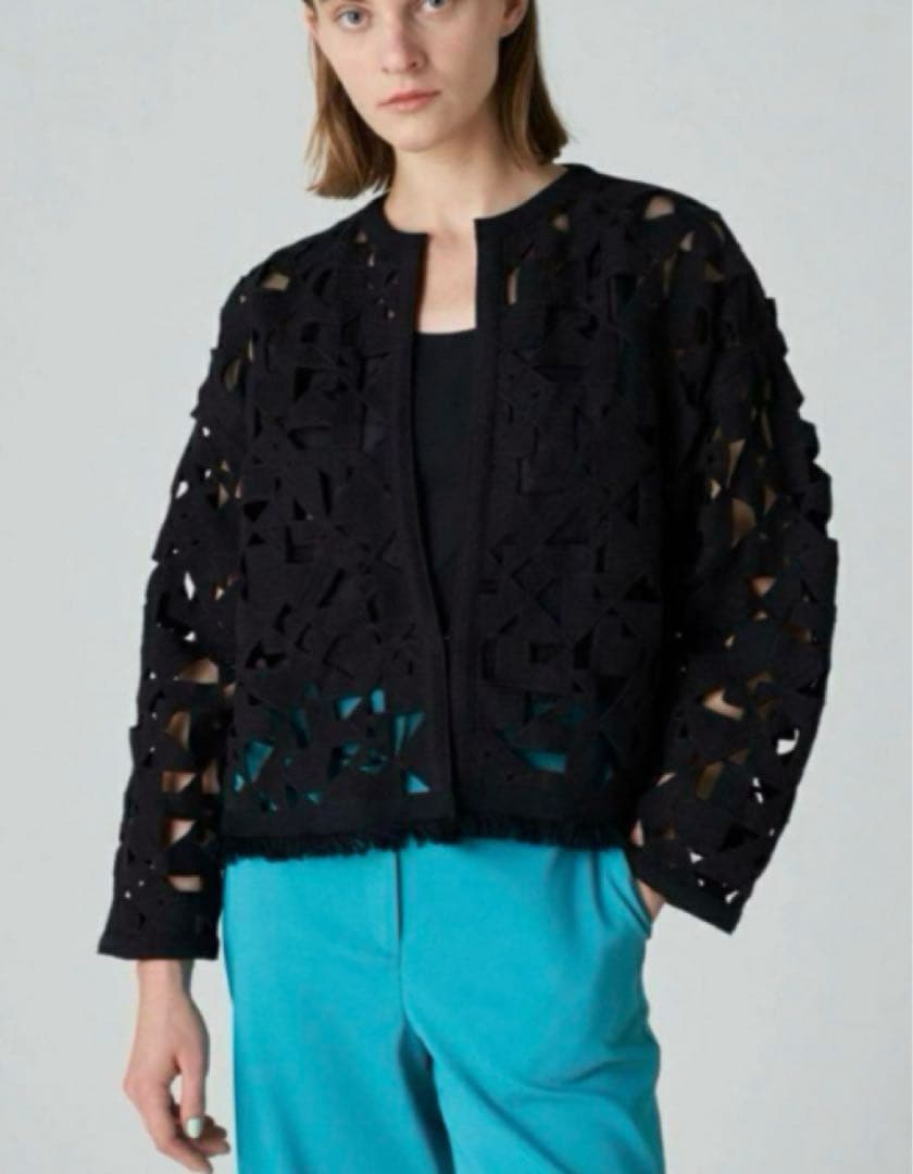 Ballsey モザイクモチーフエンブロイダリー ノーカラージャケット