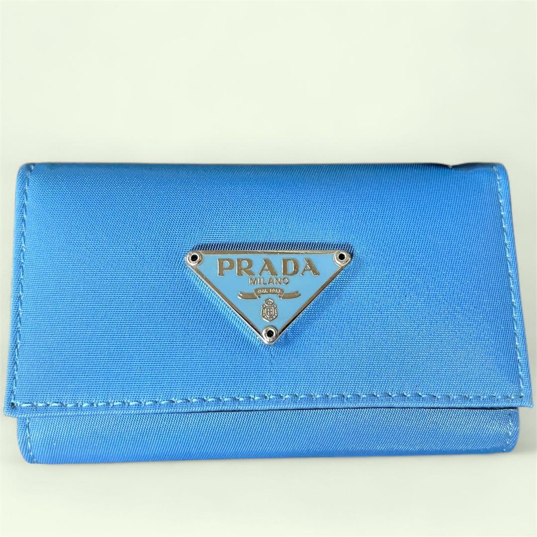 PRADA キーケース水色、未使用