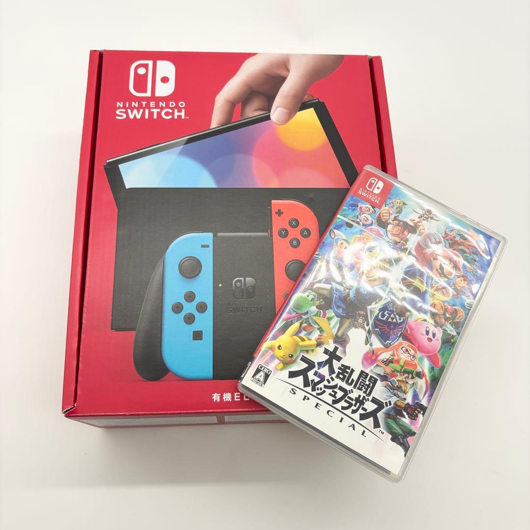 Nintendo Switch 有機elモデル ネオン本体 スマブラソフト付き