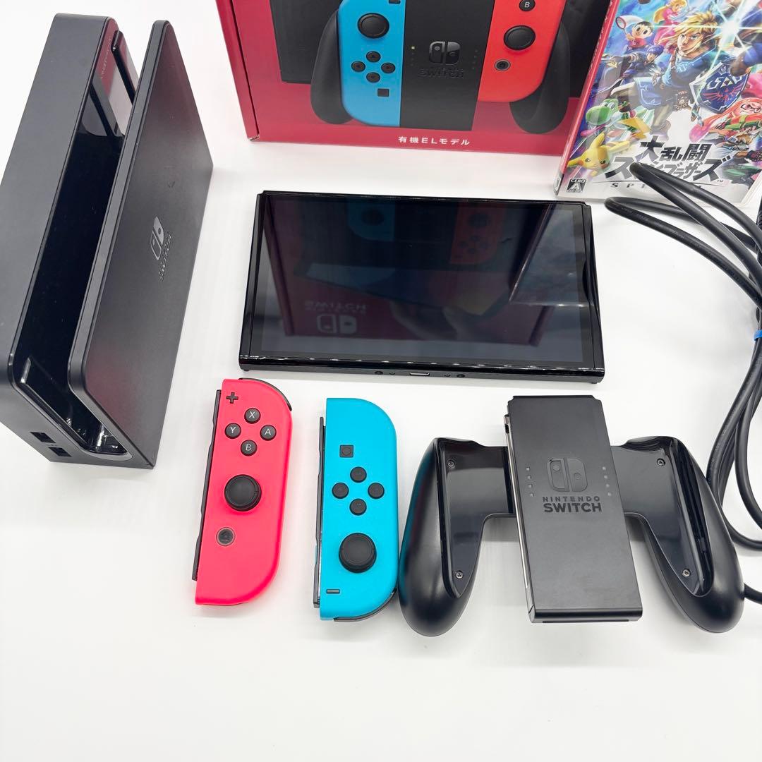 Nintendo Switch 有機elモデル ネオン本体 スマブラソフト付き