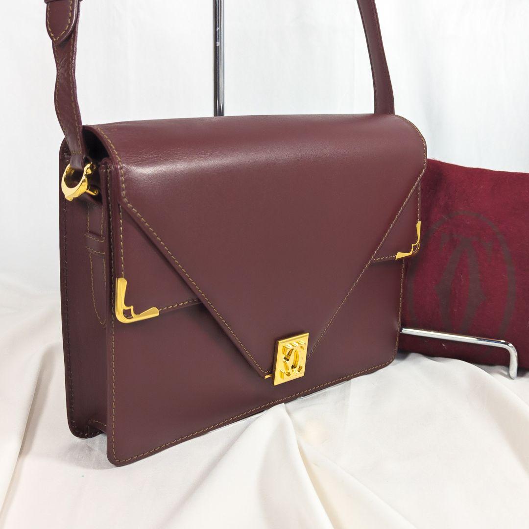 【極美品】 カルティエ マストラ ショルダーバッグ 三角フラップ 保存袋付き