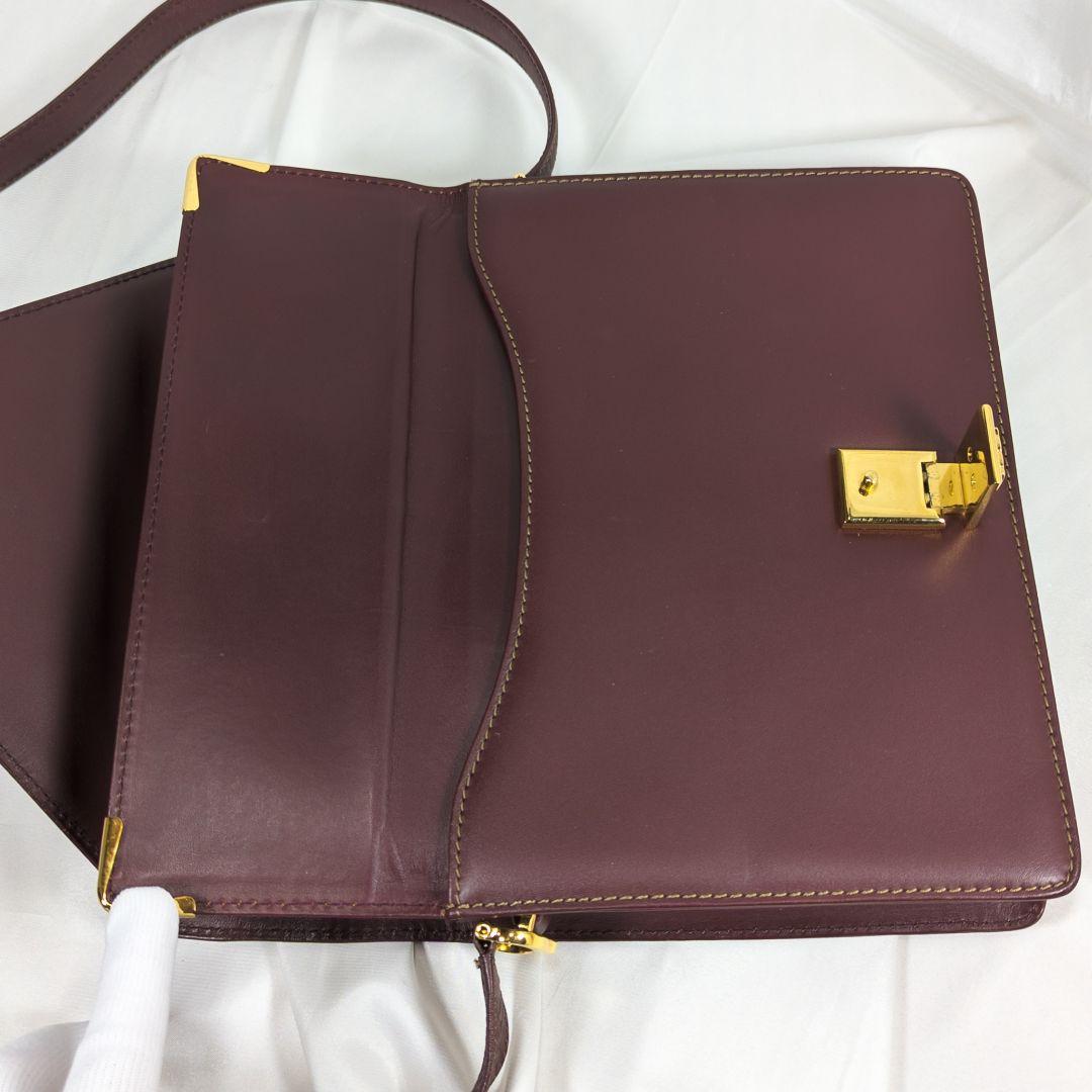 【極美品】 カルティエ マストラ ショルダーバッグ 三角フラップ 保存袋付き