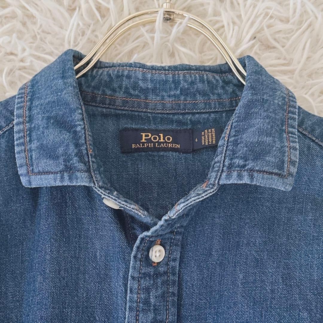美品 サイズ 6✨ポロラルフローレン デニム シャツワンピース ベルト ポニー